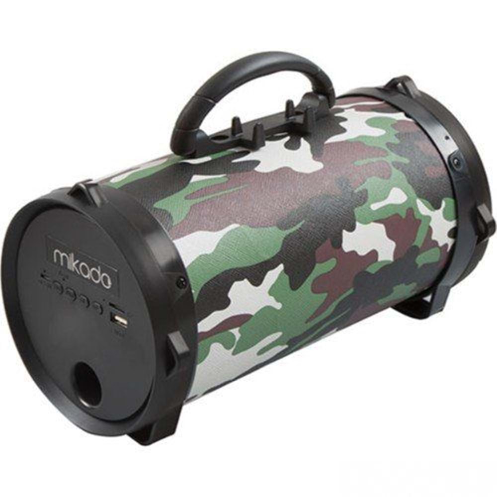 MD-BT30 Kahverengi Kamuflaj Desenli Bluetooth AUX+USB+SD Kartlı Speaker