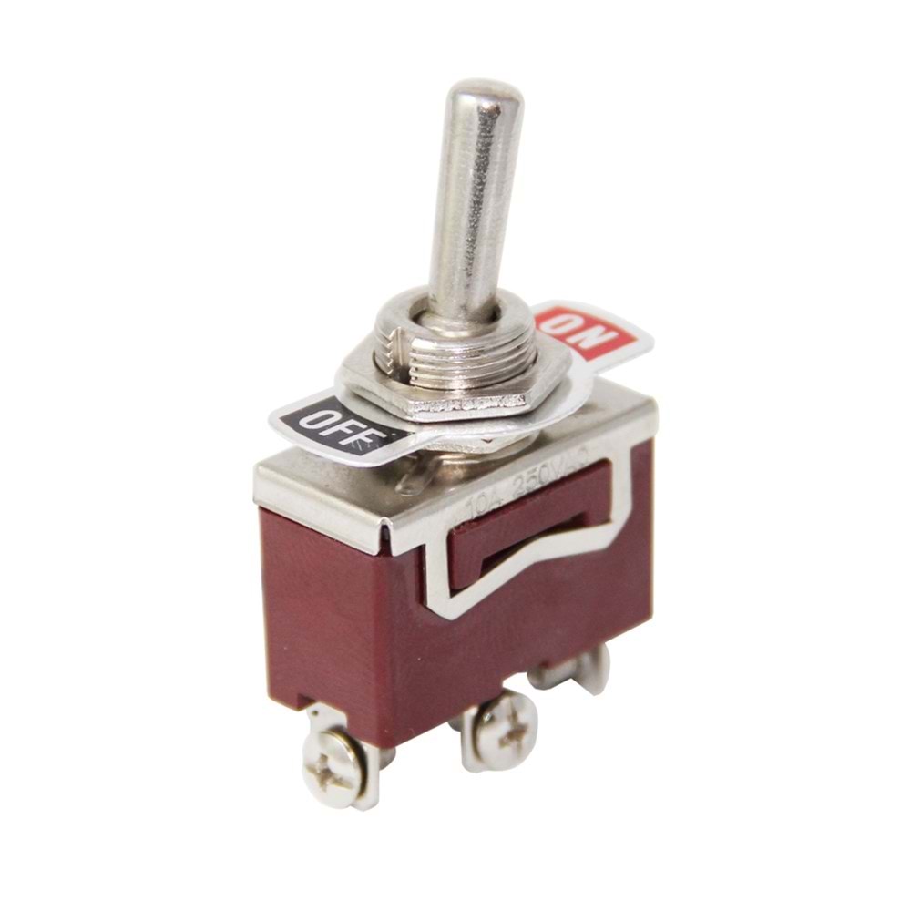IC-156A Toggle Switch 15AMP 4P Vidalı (ON)-OFF Ø12mm Yaylı