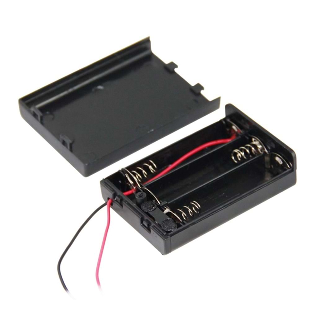 23563 3'lü AA Kapaklı Anahtarlı Pil Yuvası IC-233E