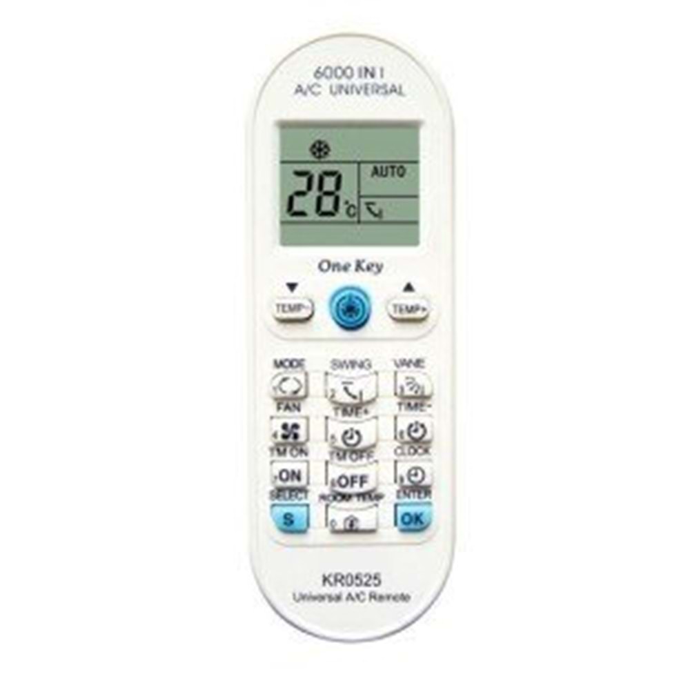 KR0525 Vestel-Toshiba-Samsung-Mitsubishi-6.000 Marka Klima Kumandası