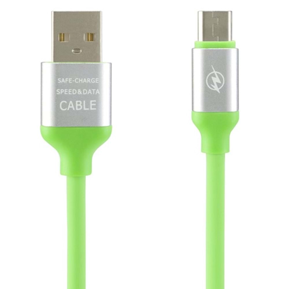 Micro-USB Şarj-Data Kablosu - Yeşil