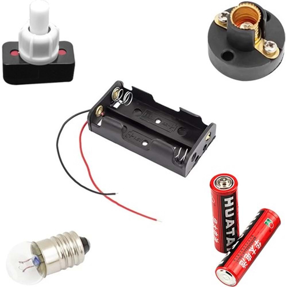 Pil Yataklı Öğrenci Ampul Deney Seti