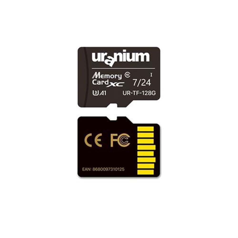 UR-TF-128G MICRO SD CARD U3 7/24 SURVEILLANCE 100/50MBS INDUSTRIAL