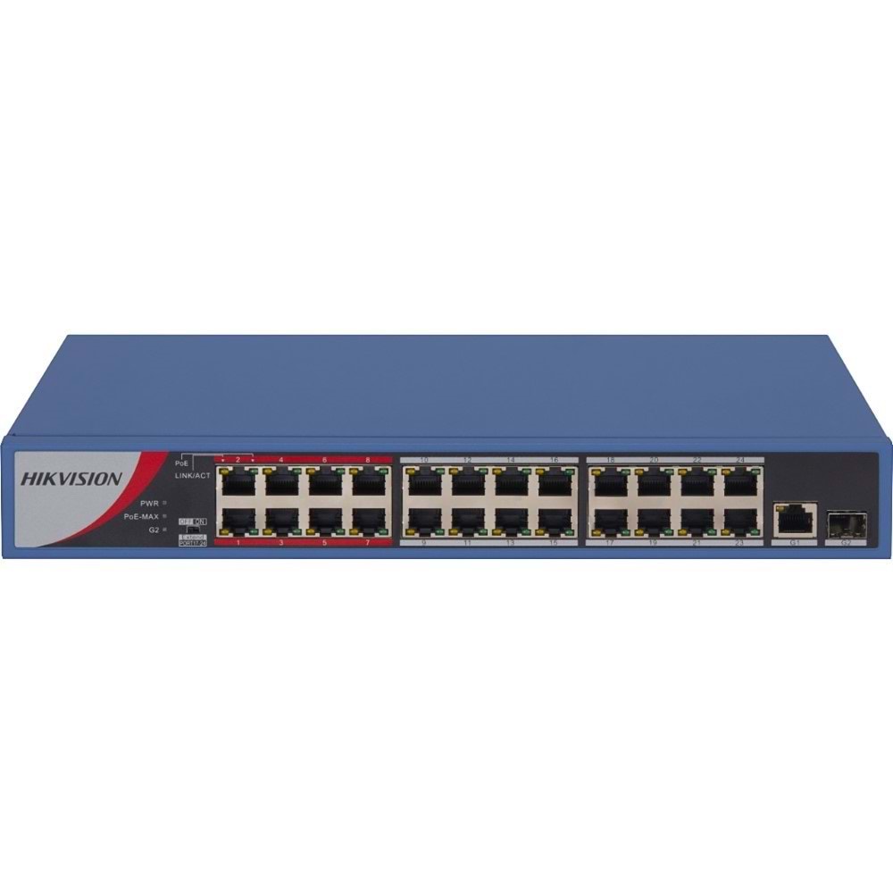 DS-3E0526P-E/M 24 Port +2SFP Gigabit Yönetilemez POE Switch