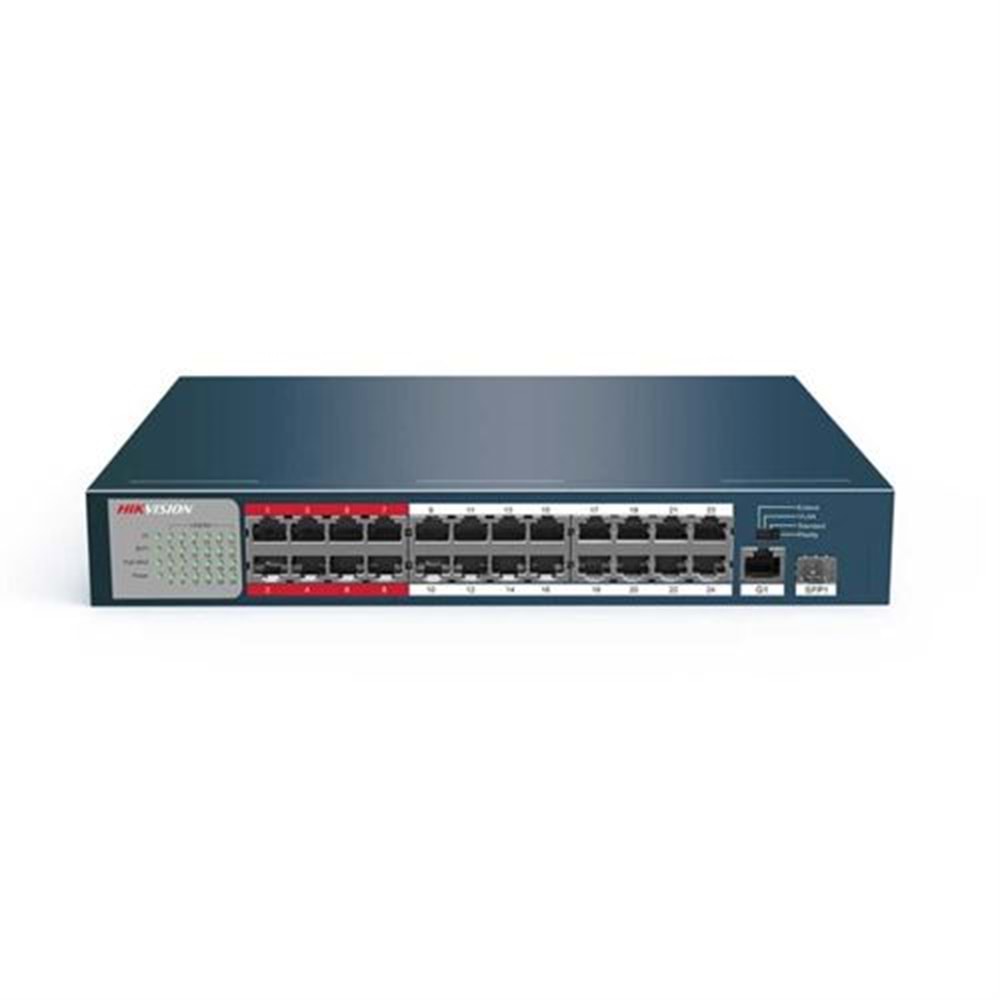 DS-3E0326P-E/M 26 Port 10/100 Yönetilemez 24 PoE +1 Gbit+1 SFP Port Switch