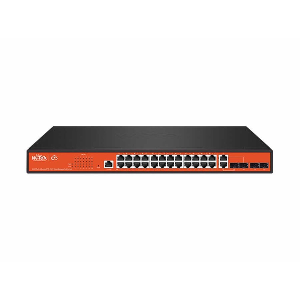 WI-PCMS328GF 24GE+2Combo SFP+2SFP Full Giga 802.3af/at Cloud L2 Managed PoE Switch