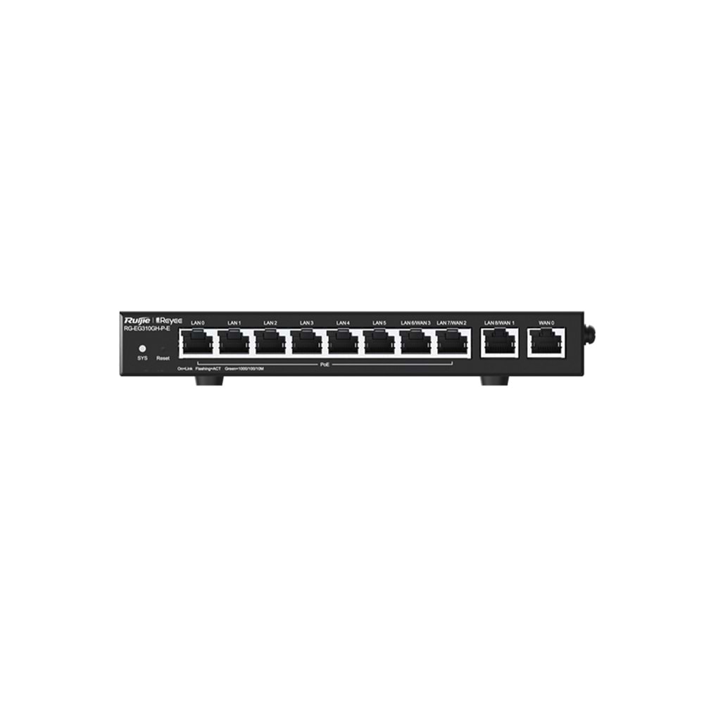 RG-EG310GH-P-E 8 x 10/100/1000 Base-T PoE/PoE+ Port 2 x 10/100/1000 Router