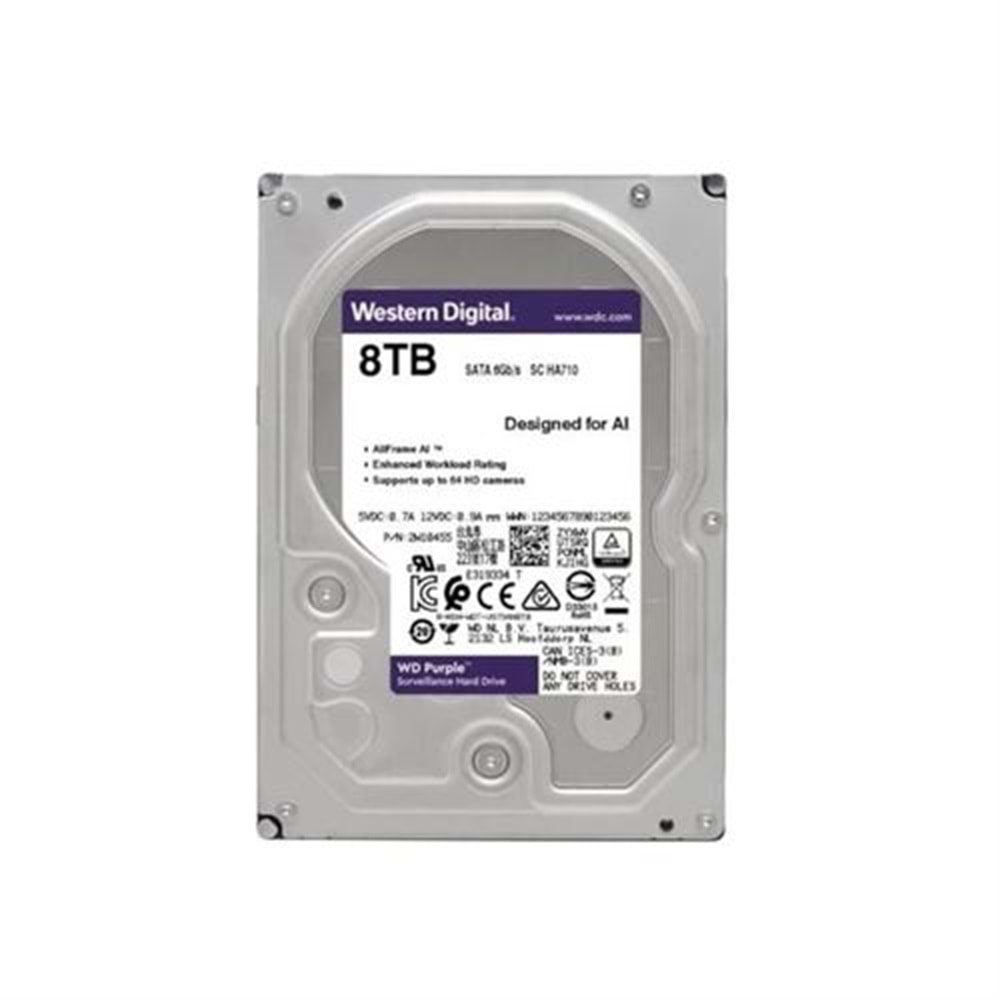 8TB WD Purple SATA 6Gb/s 128MB DV 7x24 WD84PURZ