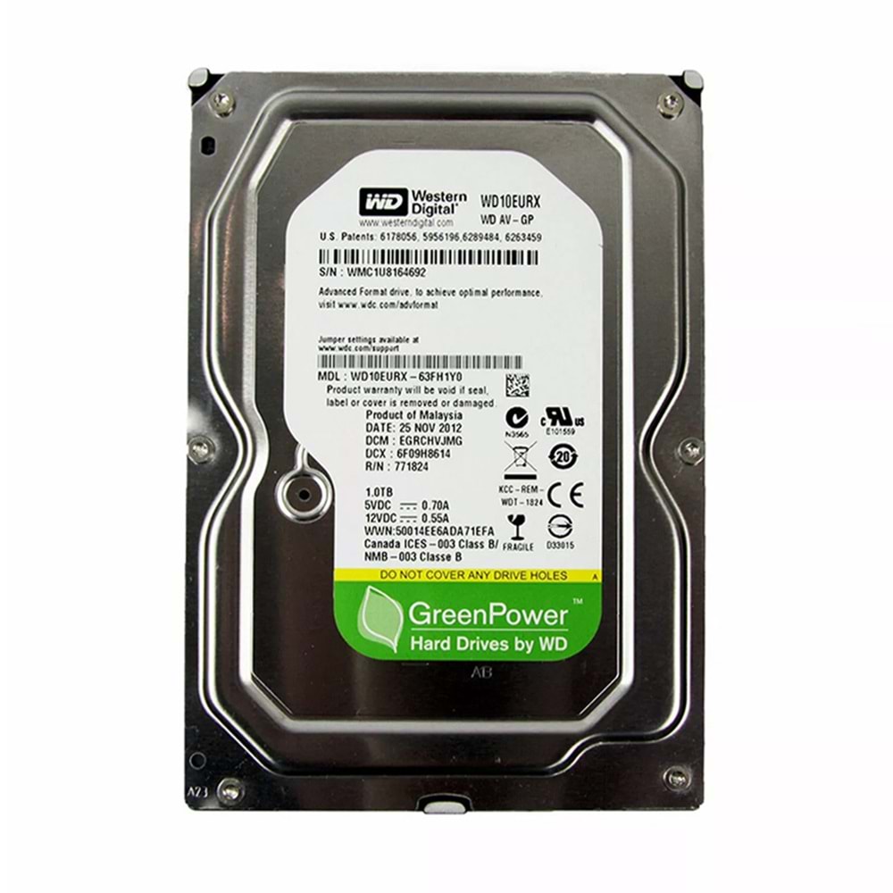 1TB WD10EURX 7200RPM 7/24 GÜVENLİK HARDDİSK