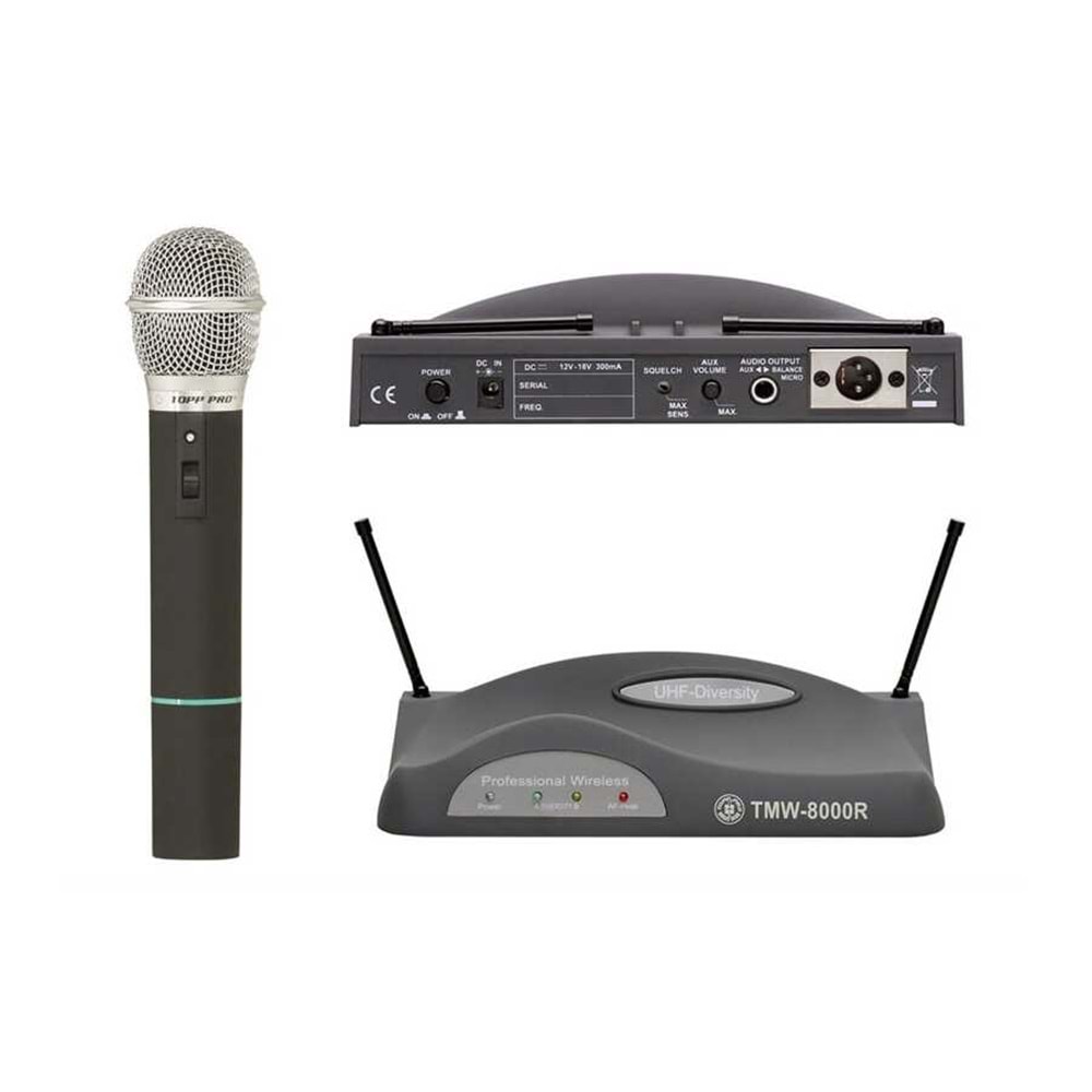 TMW-8000M TOPP PRO UHF TEKLİ EL TELSIZ MIKROFON