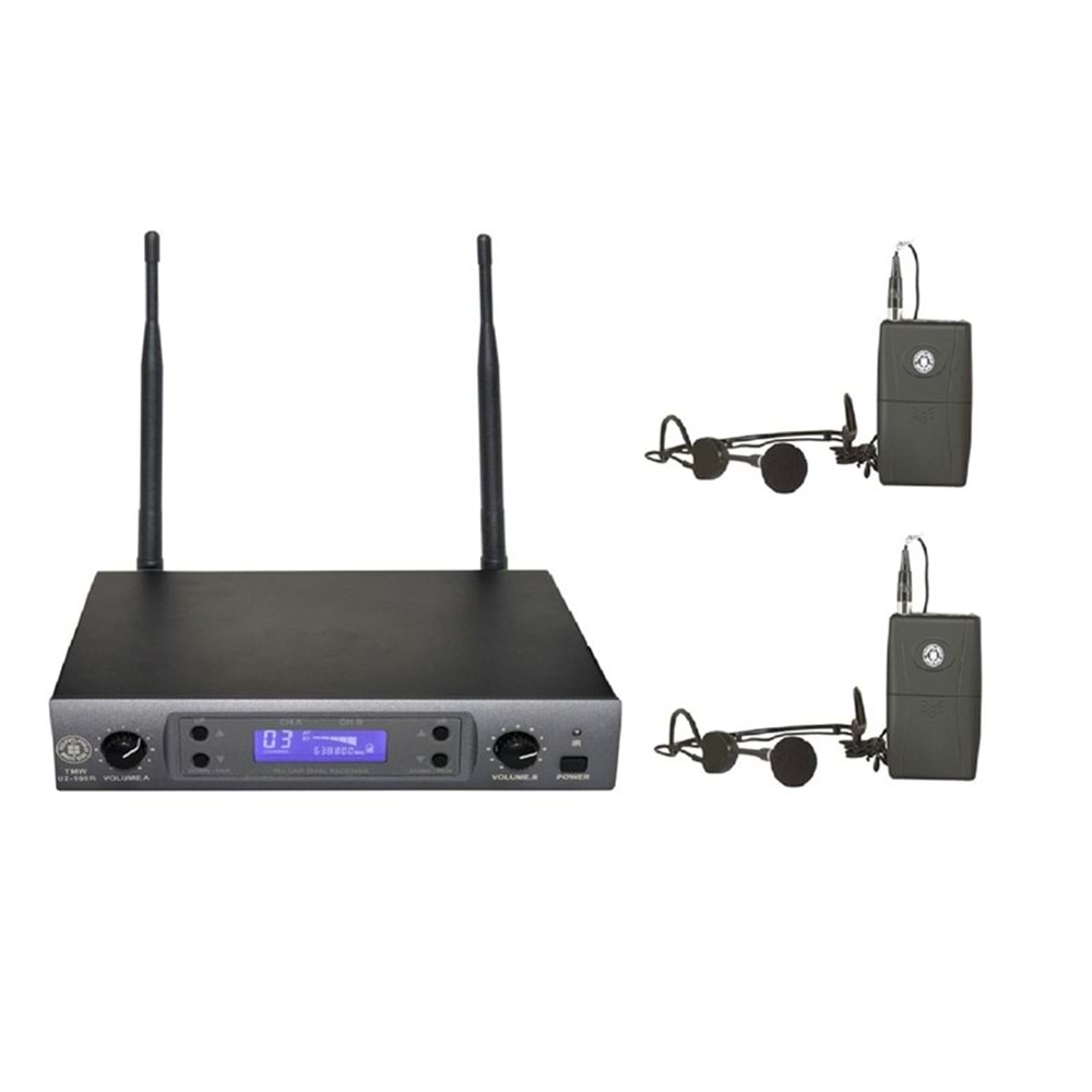 TMW U2-100LTHSGT TOPP PRO UHF İKİ KANAL 2XHEADSET- 2X LAVALIER MİK.