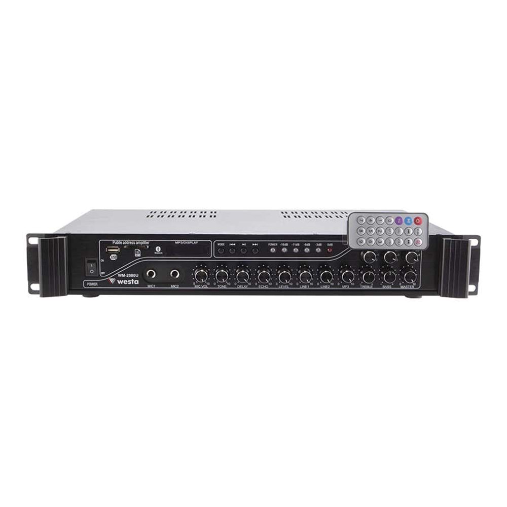 WM-2080U 3 BÖLGELİ 100V-200W MIXER AMPLIFIER