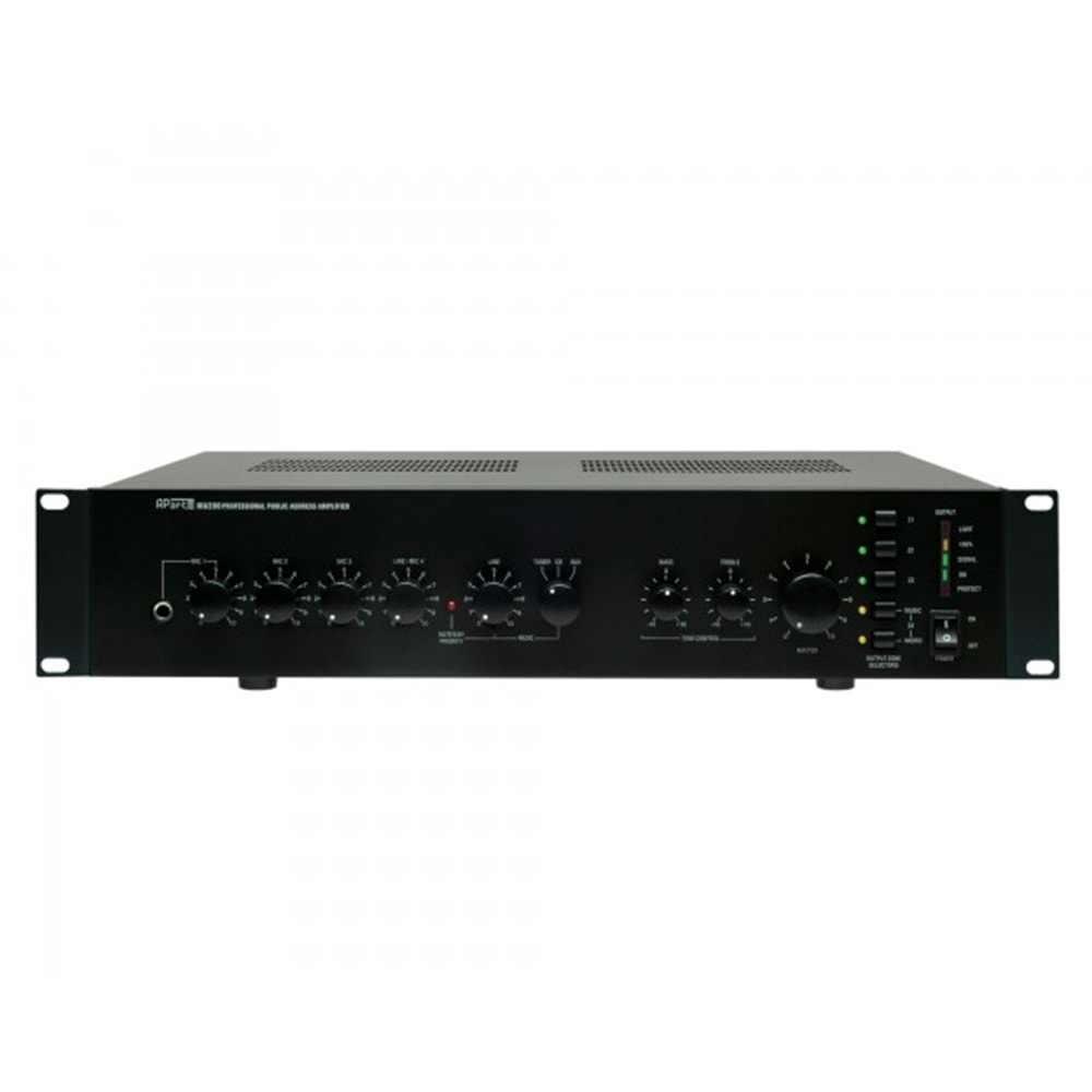 Apart MA200 4 Zone Mixing Amfi 4 Line + 4 Mic in 100V/200 Watt