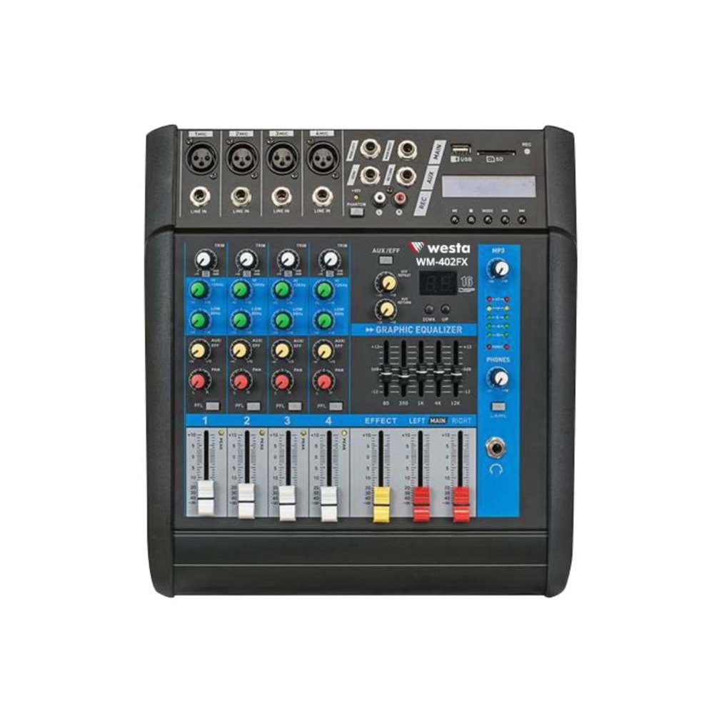 WM-402FX 4CH Powered Mixer (2 X 280W 8 Ohm)