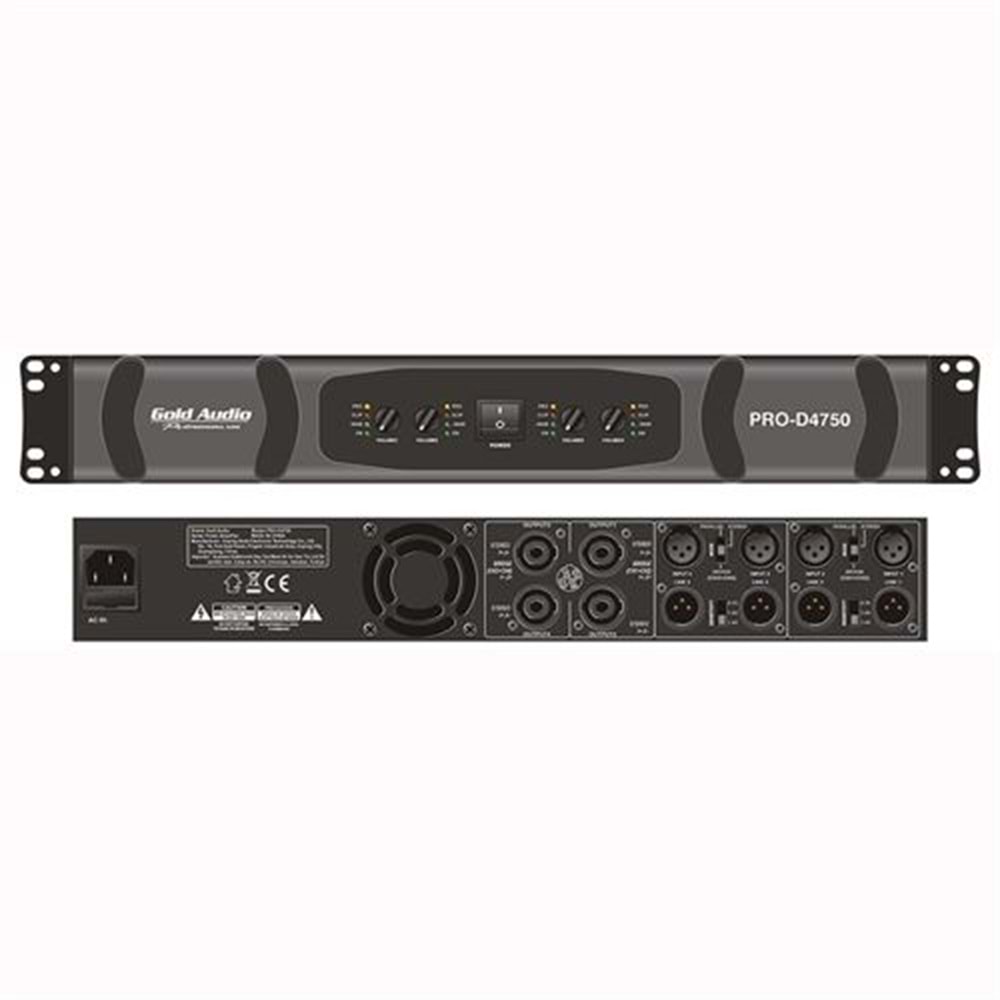 PRO-D4750 4*750W Power Amfi