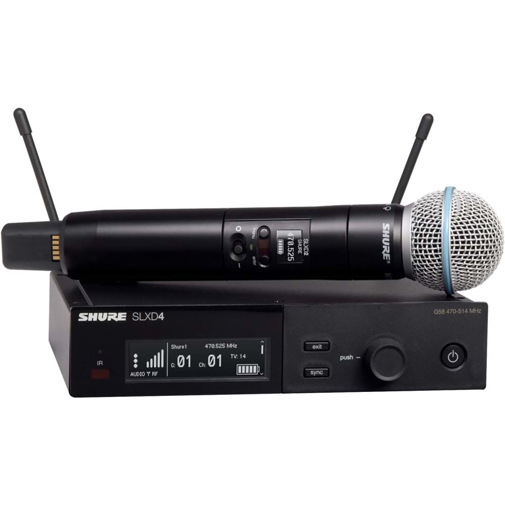Shure QLXD24/SM58 Single Handheld Microphone Wireless