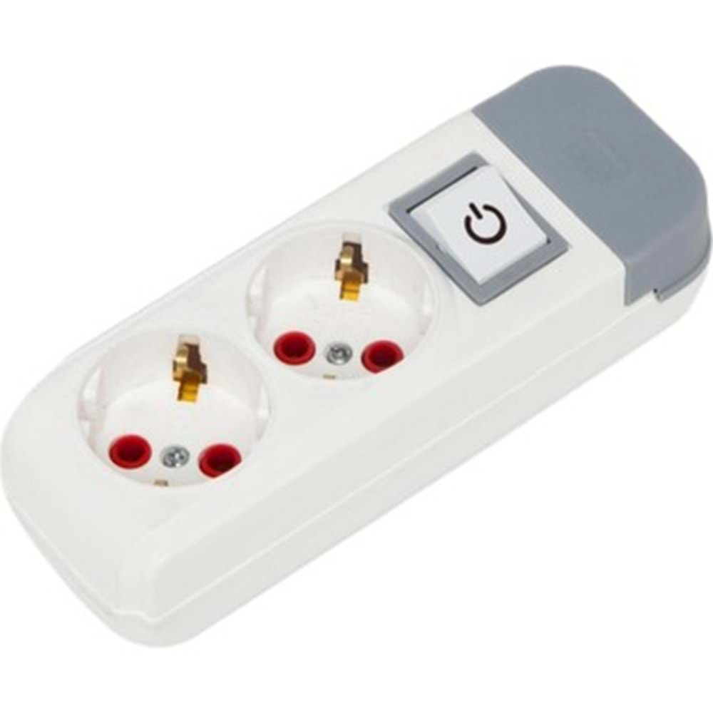 AU20A İkili Topraklı Priz Anahtarlı Klemensli