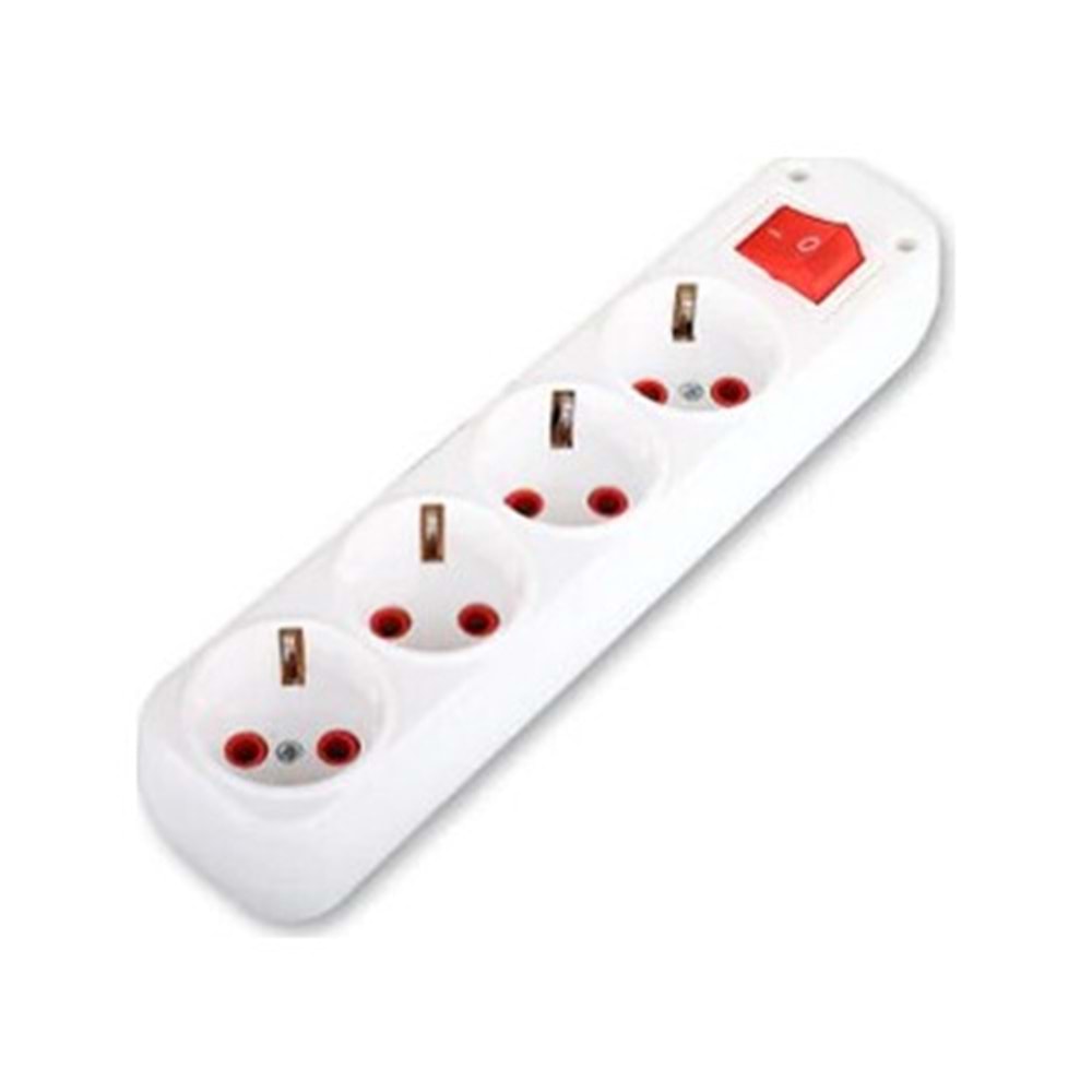 AU40A Dörtlü Topraklı Priz Anahtarlı Klemensli