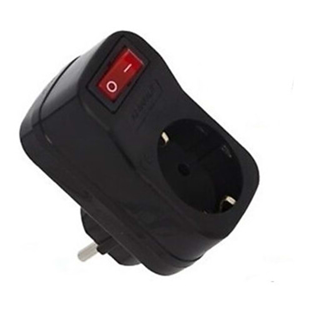 AUK001 Tekli Akım Korumalı Anahtarlı Fiş Priz