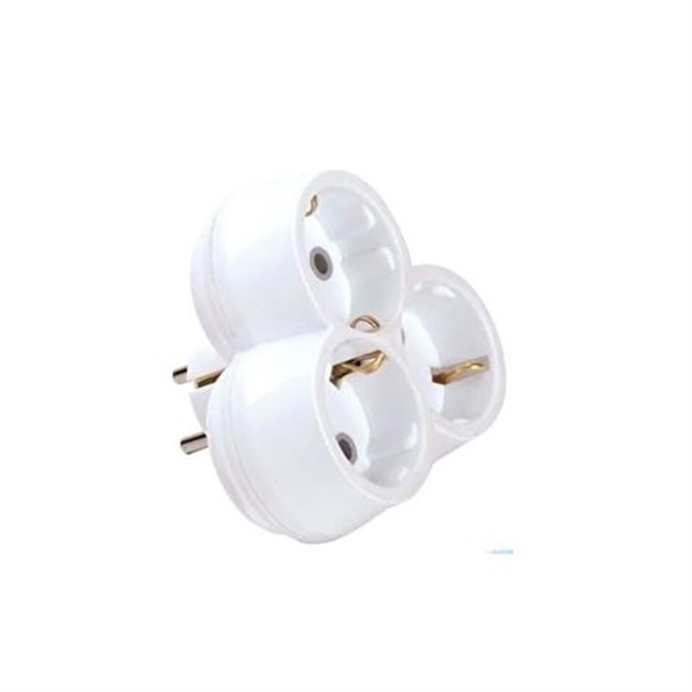 3'lü Beyaz Papatya Priz