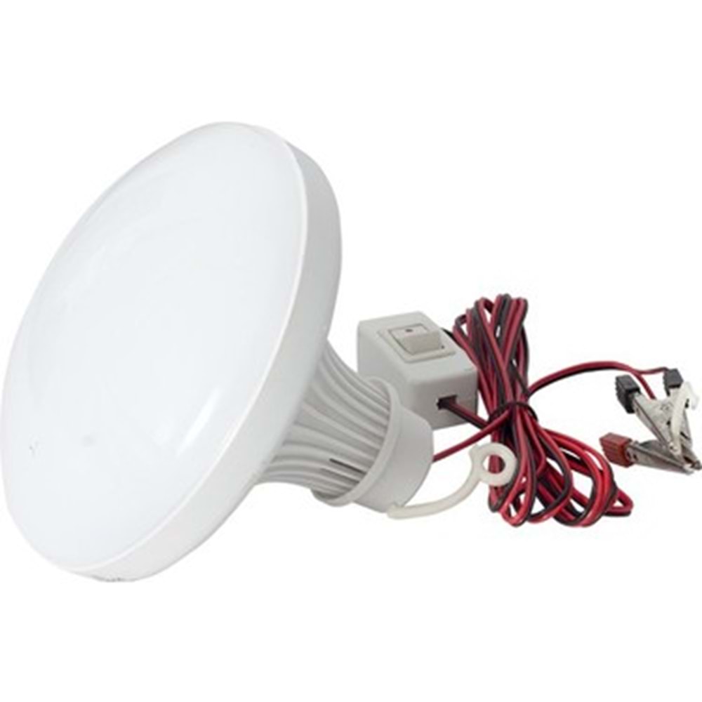 Anahtarlı 12 Volt 24 Watt Akü Maşalı 2 Metre Kablolu Led Ampul