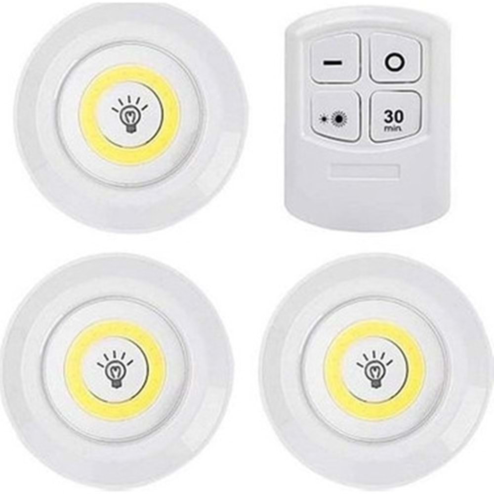 12V Kumandalı Portatif Lamba 3'lü