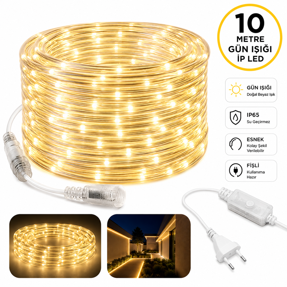 10 Metre Günışığı İp Led