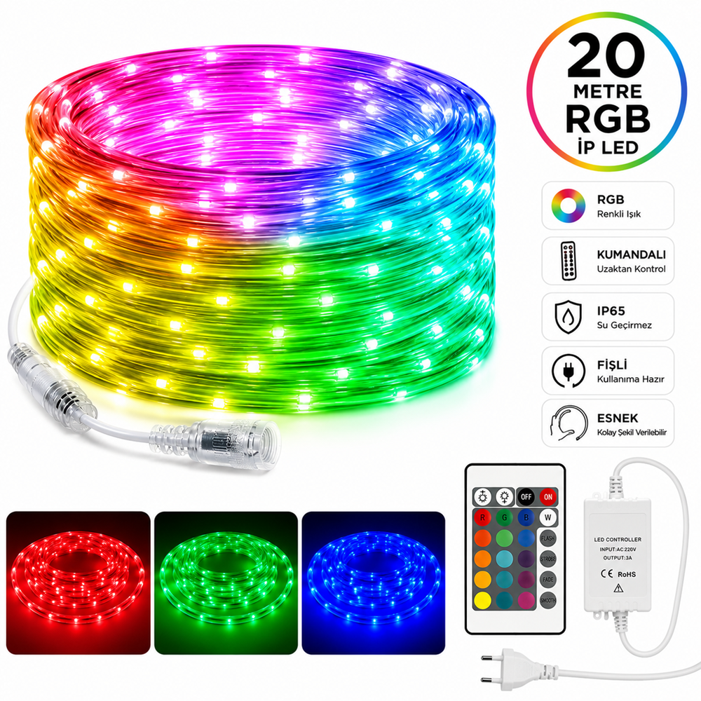 20 Metre RGB İp Led