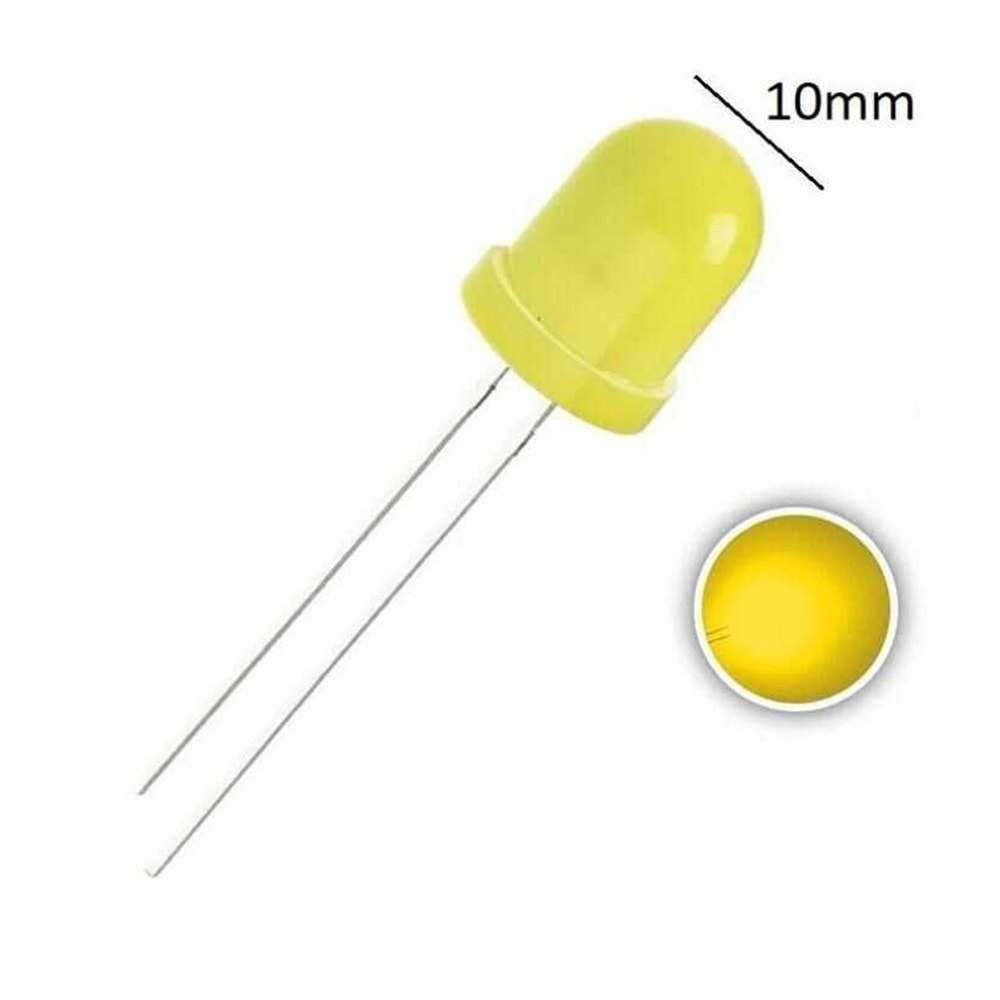 10mm Sarı Mantar Led 5 Adet