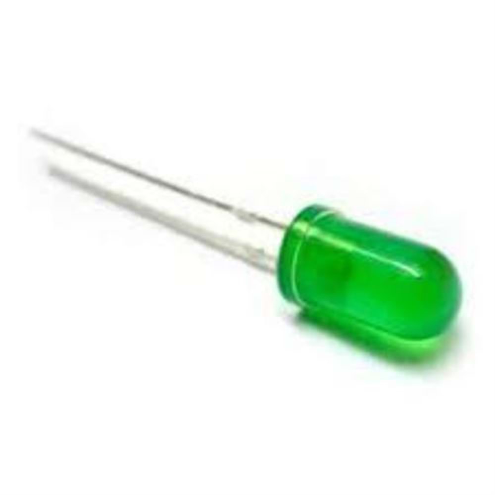 5mm Mat Yeşil Mantar Led 5 Adet