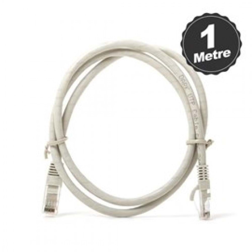 RJ45-RJ45 CAT6 UTP Patch Cord LSZH Gri 1mt 10'lu