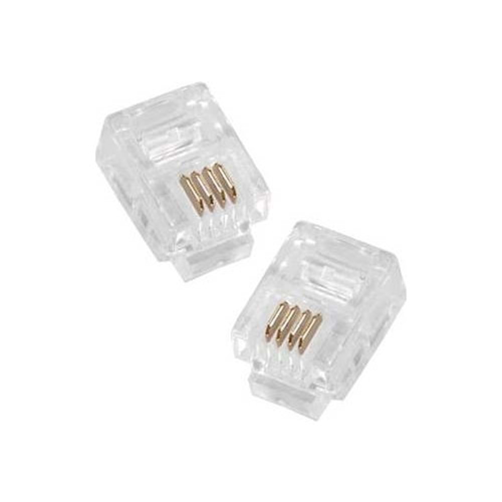 NTP RJ11(RJ12) 4 Pin Cat 3 Jak (10 Adet)