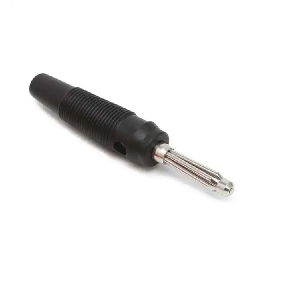 IC-238B Silikonlu Banan Fiş Jack Siyah