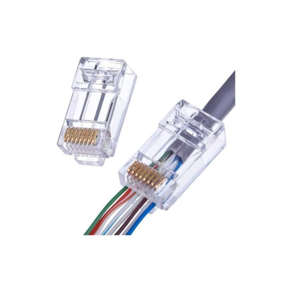 F0805 Cat6 EZ(Delikli) RJ45 Plug - 10 Adet