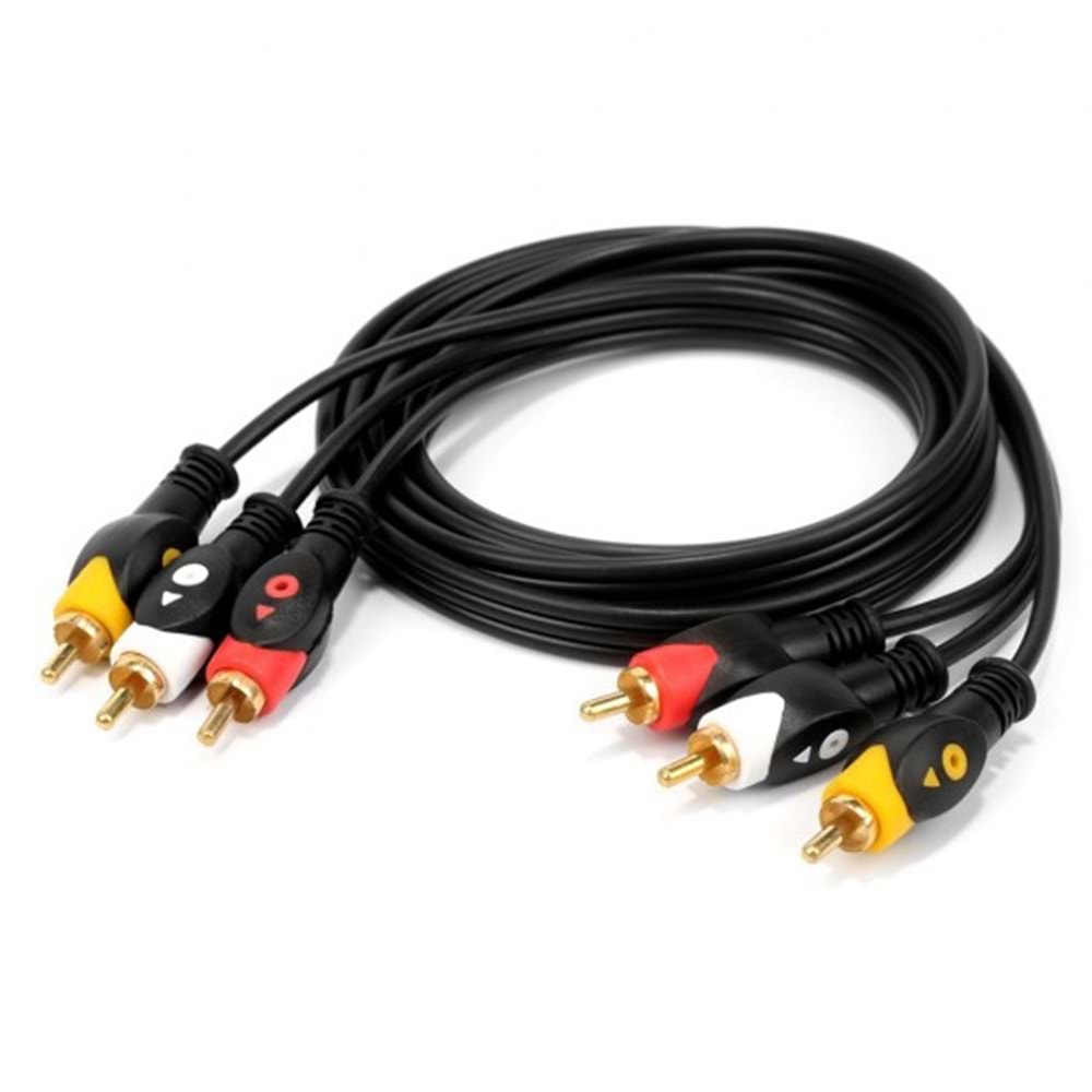 3 RCA to 3 RCA 3mt Kompozit Kablo