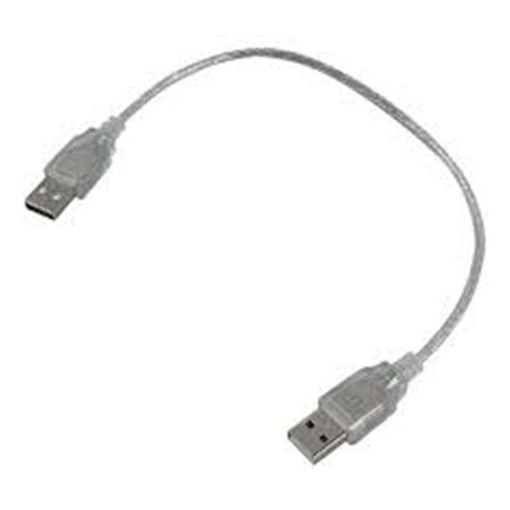 8609 Erkek-Erkek 40 Cm Şeffaf USB Kablo
