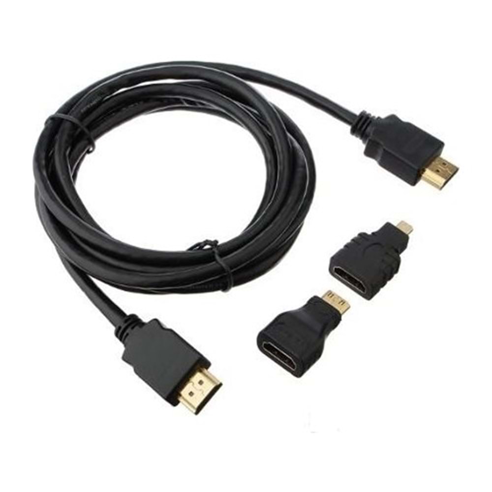 3in1 HDMI Micro Mini Kablo Set 1.5mt