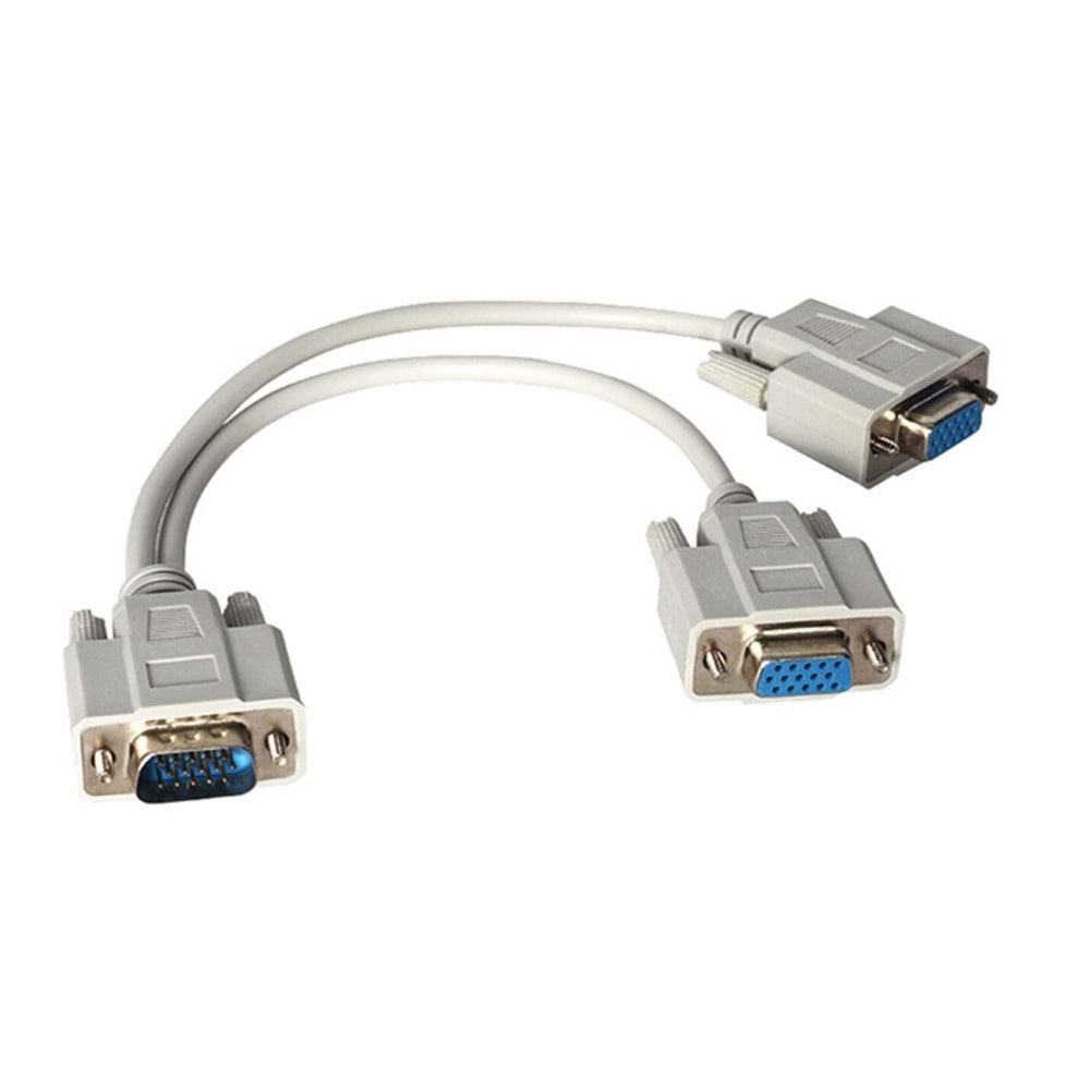 PM-1557 1*VGA Erkek To 2*VGA Dişi 30cm Çevirici Kablo