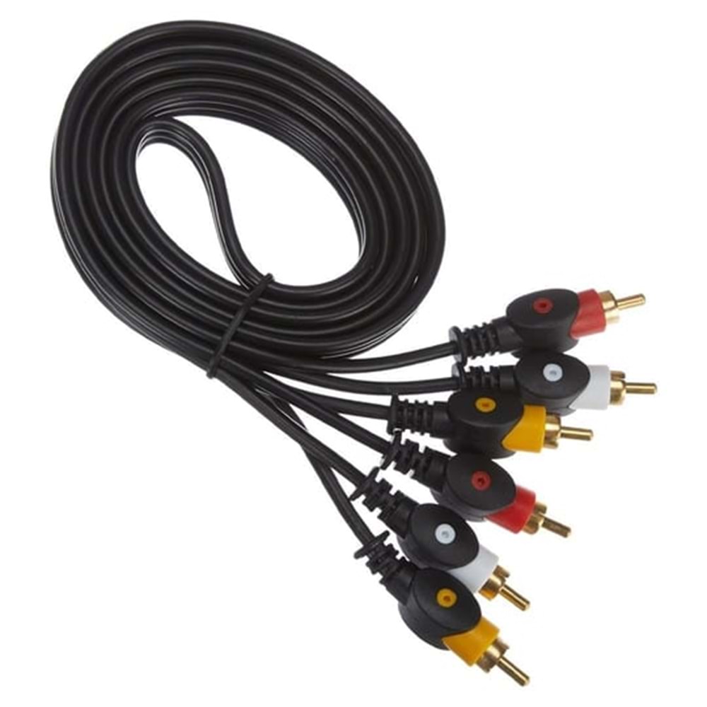 16539 3.5mm 4 Boğum Aux- 3*RCA Dişi 30cm Kablo