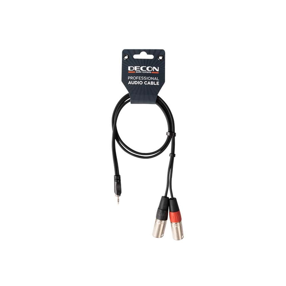 DC-190L1 Sinyal Kablosu 3.5mm Stereo 2* XLR Erkek 1mt