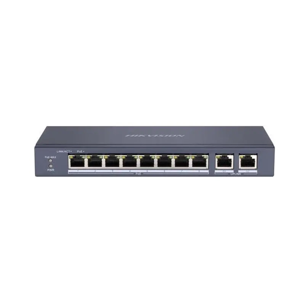 DS-3E0310P-E/M 8 PORT 10/100+2 PORT GIGABIT UPLINK 60W POE METAL KASA SWITCH