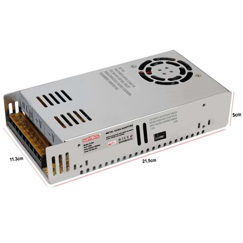 TMA-1230 12V 30A 350 WATT Metal Kasa Adaptör