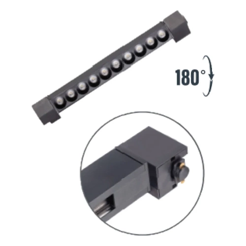 ZMR-240/S30 20W SİYAH KASA MERCEK LİNEER RAY SPOT 3000K GÜNIŞIĞI