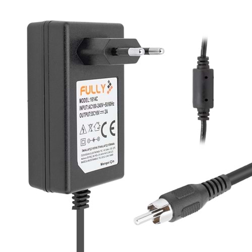 O-1614C - 16V 2A RCA Pin Santral Adaptör
