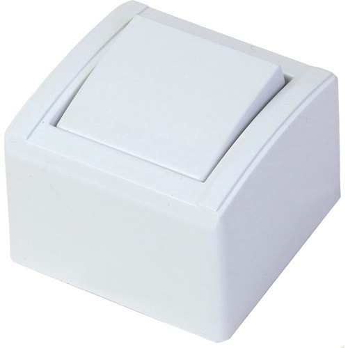 F66 Sıva Üstü Tekli Anahtar Beyaz