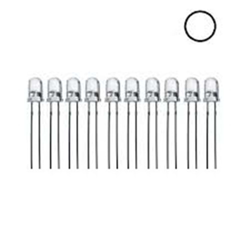 5mm Beyaz Mantar Led 10 Adet