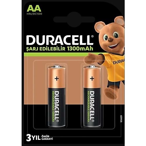 HR6/DC1500 1300 mAh AA Ni-MH Şarj Edilebilir Kalem Pil 2'li