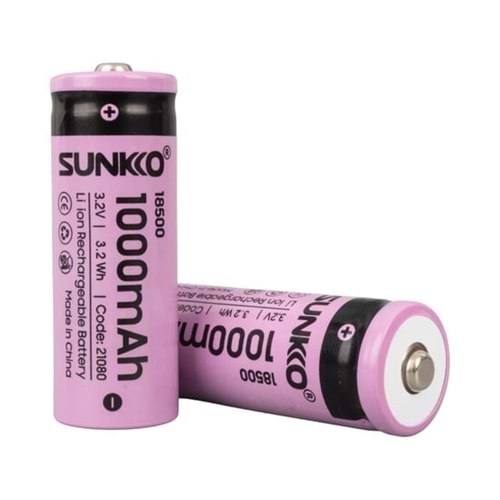 21080 3.2V 1000mAh 18500 Şarj Edilebilir Pil