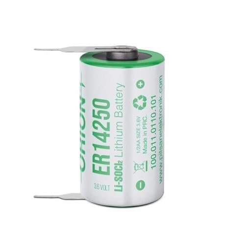 27021 ER14250 H 1/2AA 3.6 Volt 1200mAh Kısa Boy Puntalı Lityum Pil