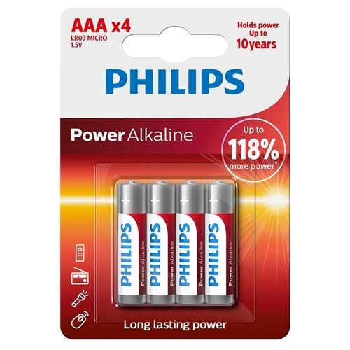LR03P4B/10 1.5 VOLT AAA İNCE KALEM PİL (4'LÜ)